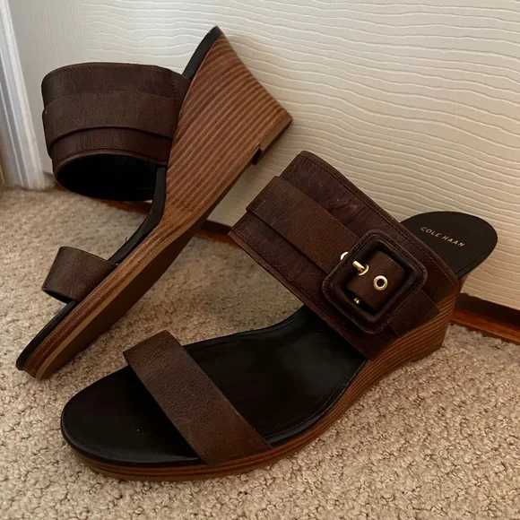 Cole Haan | Shoes | Dark Brown Leather Cole Haan Wedge  display picture 2